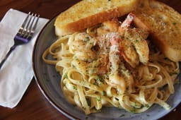 Herb Garlic Shrimp Fettuccine Alfredo
